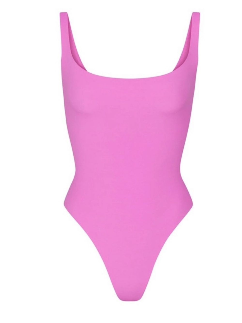NWT SKIMS Fits Everybody Square Neck Bodysuit in Neon Orchid, size Medium